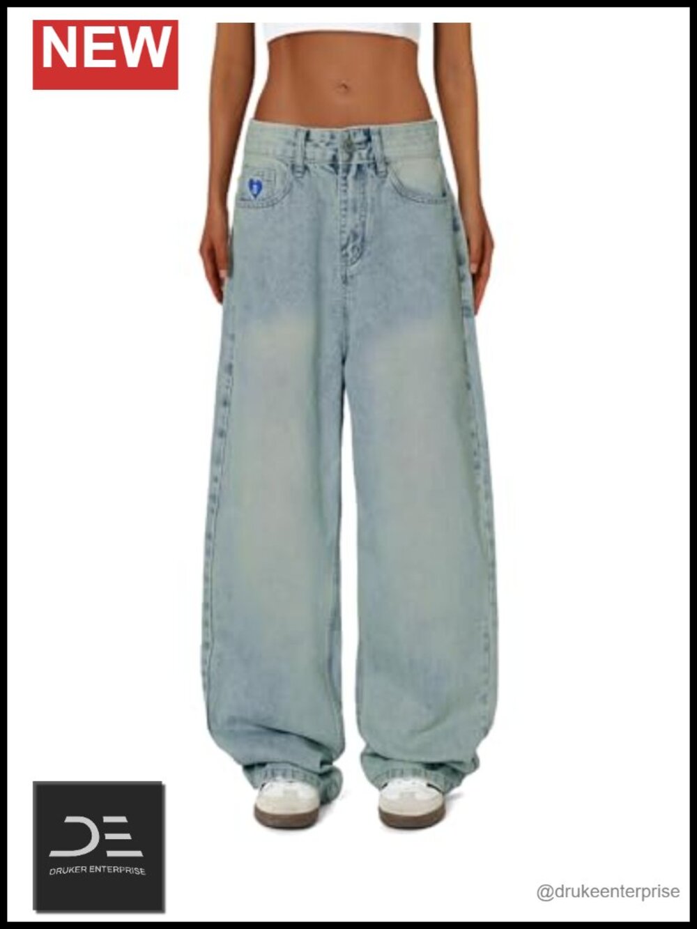 Wide Leg Jeans for Women High Waisted Baggy Y2K Washed Denim Pants